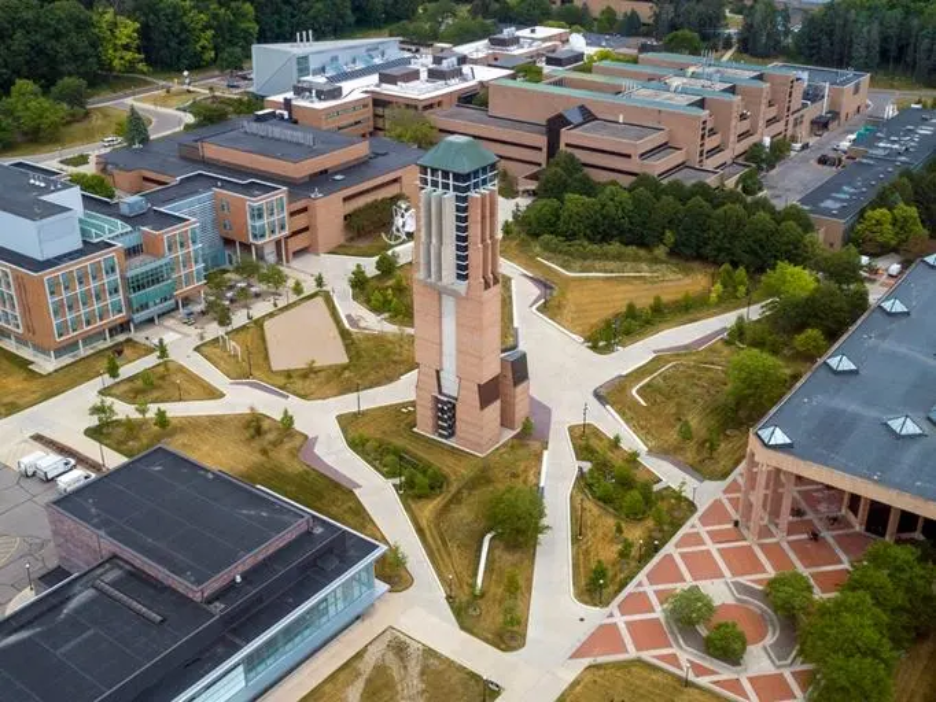 Aerial view of North Campus at the University of Michigan. 