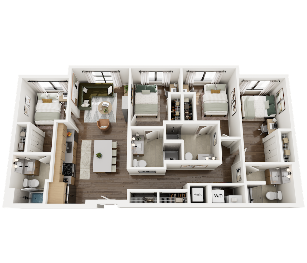 The Proper 4.5 3D Floorplan Rambler Ann Arbor