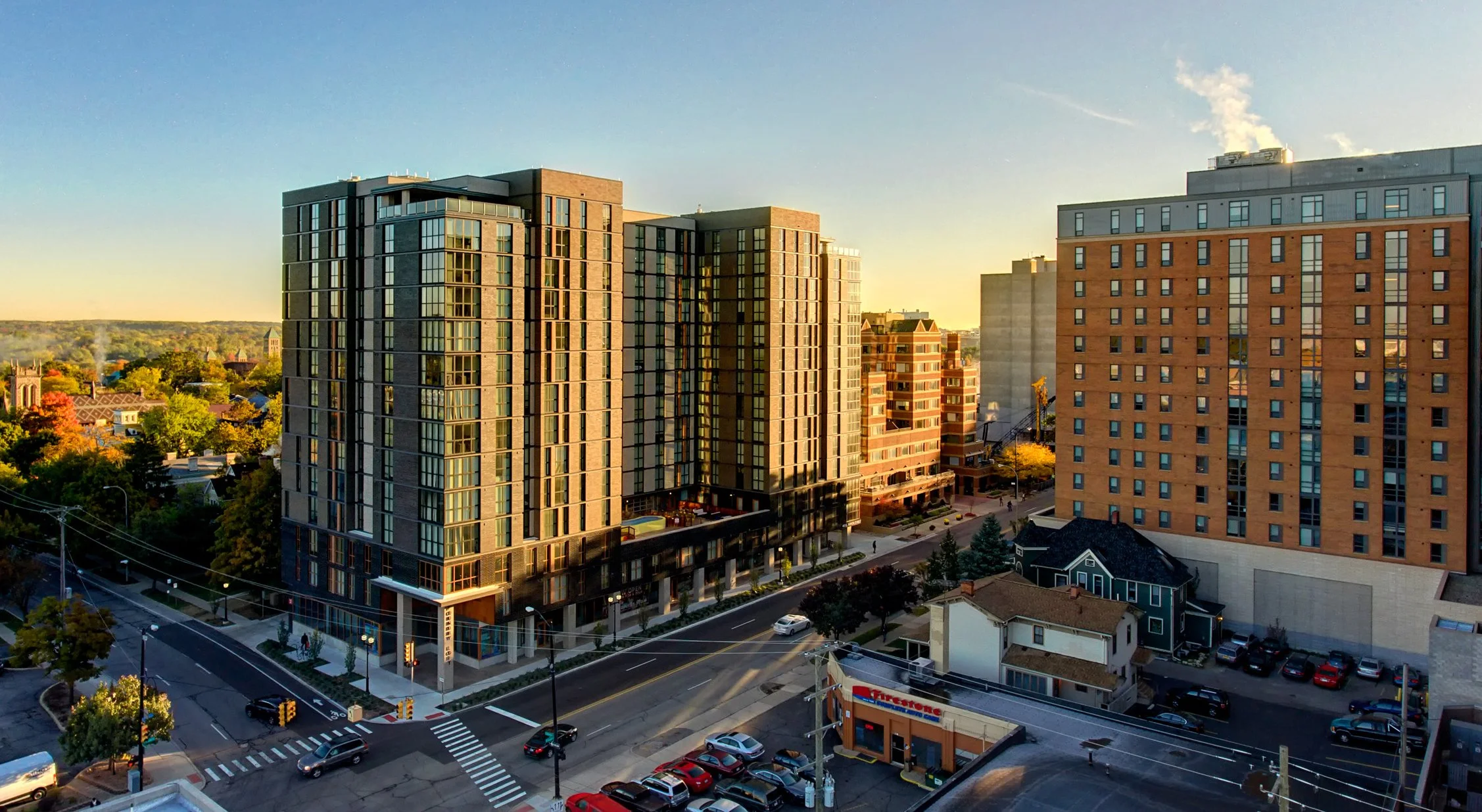 Foundry Lofts Ann Arbor, a student apartment near the University of Michigan located in downtown Ann Arbor with walkable access to UMich campus and academic buildings.
