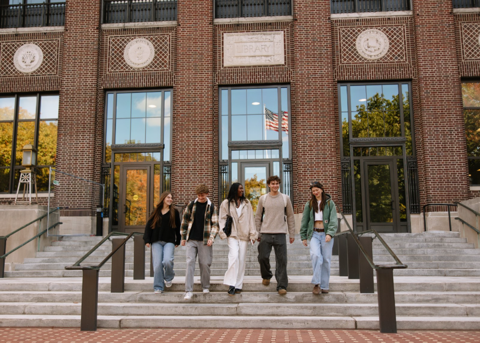 University of Michigan students hang out on campus in Ann Arbor.