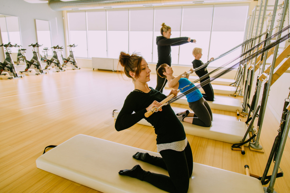 Pilates class hosted at Vie Fitness & Spa in Ann Arbor. 