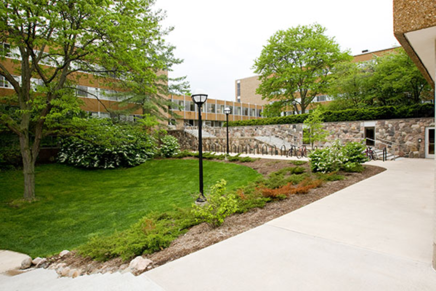 Bursley Hall, a residential dorm located on North Campus at UMich in Ann Arbor.