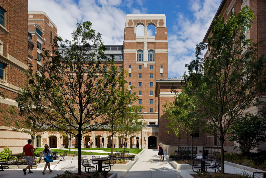 North Quadrangle, a residence and academic hall at the University of Michigan, located on Central Campus. 
