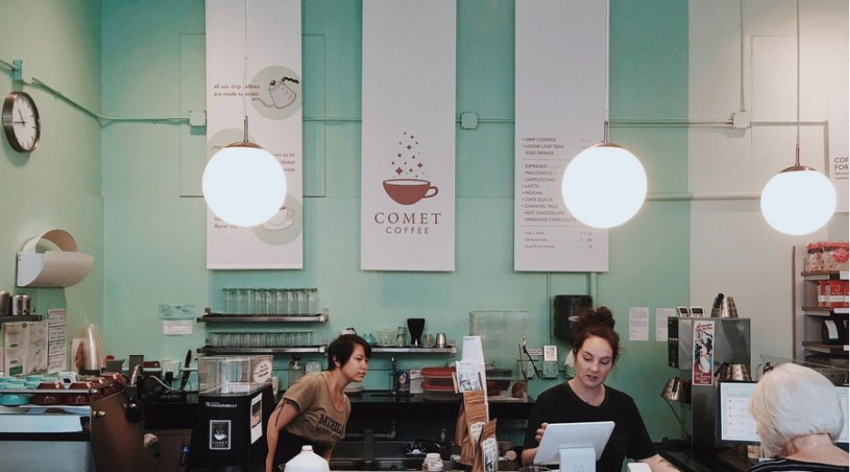 Comet Coffee located inside Nickels Arcade in Ann Arbor.