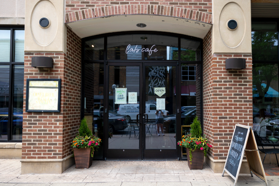 Light-filled lab cafe in downtown Ann Arbor.