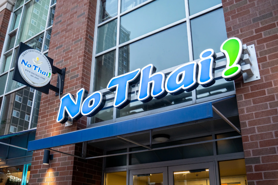 Exterior view of No Thai! in Ann Arbor, MI. 