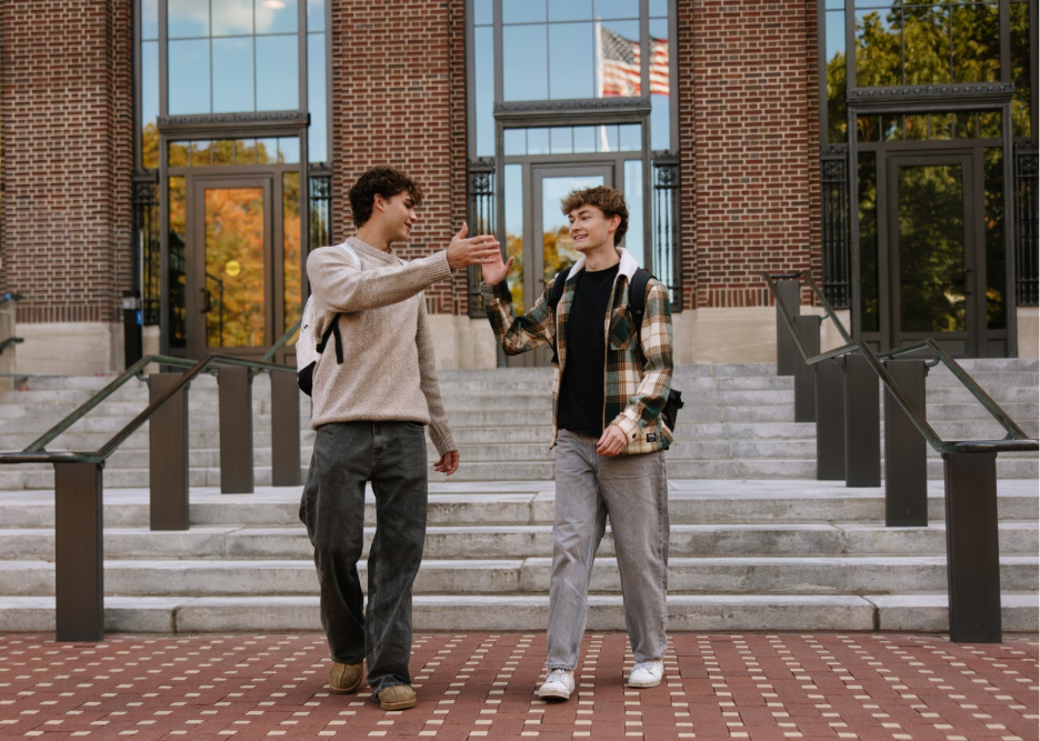 Two guys in Lambda Chi Alpha at UMich in the Diag.  