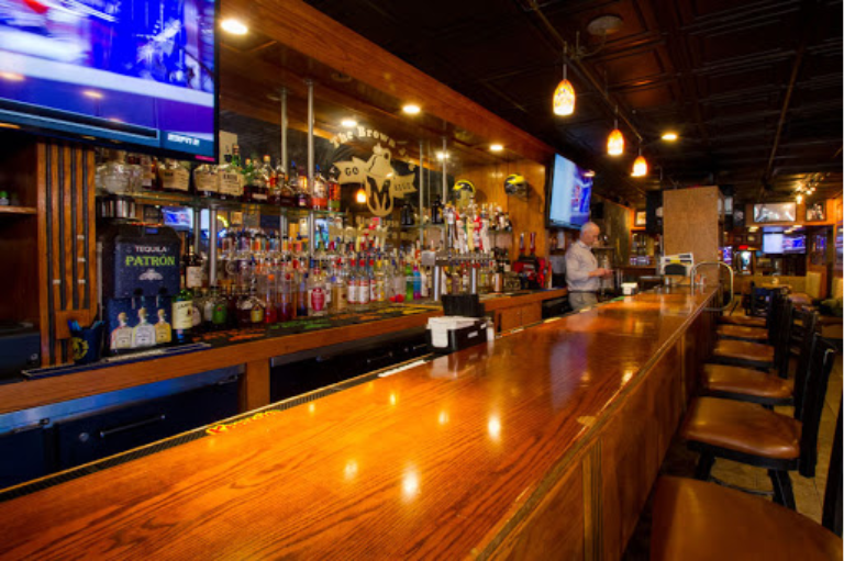 Bar view of The Brown Jug on South University Avenue in Ann Arbor. 