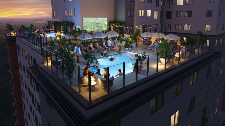 Rambler Ann Arbor’s rooftop pool on Church Street.