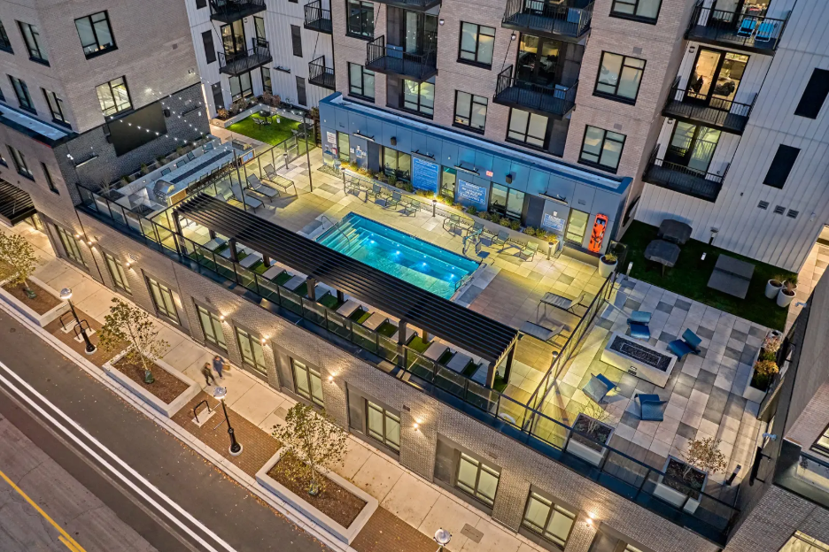 Resort style pool at The Standard in Ann Arbor, MI.