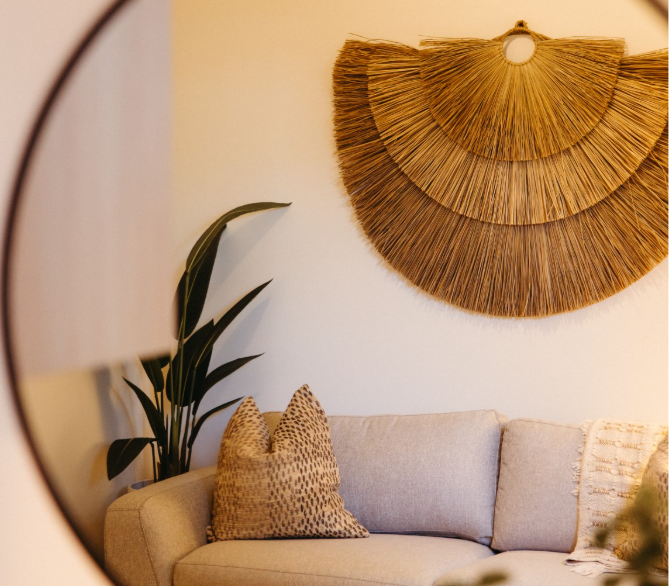 A living room in a student apartment in Ann Arbor near the University of Michigan.